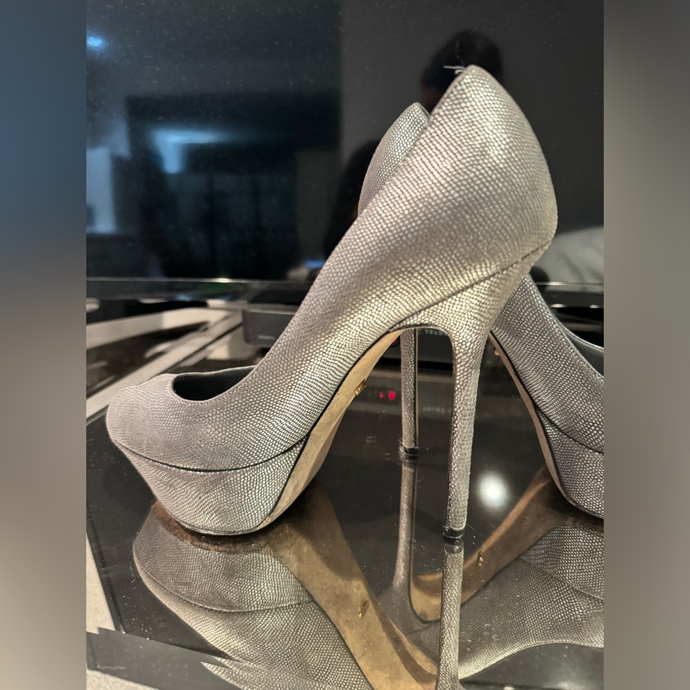 Sergio Rossi Silver Heels - size 38